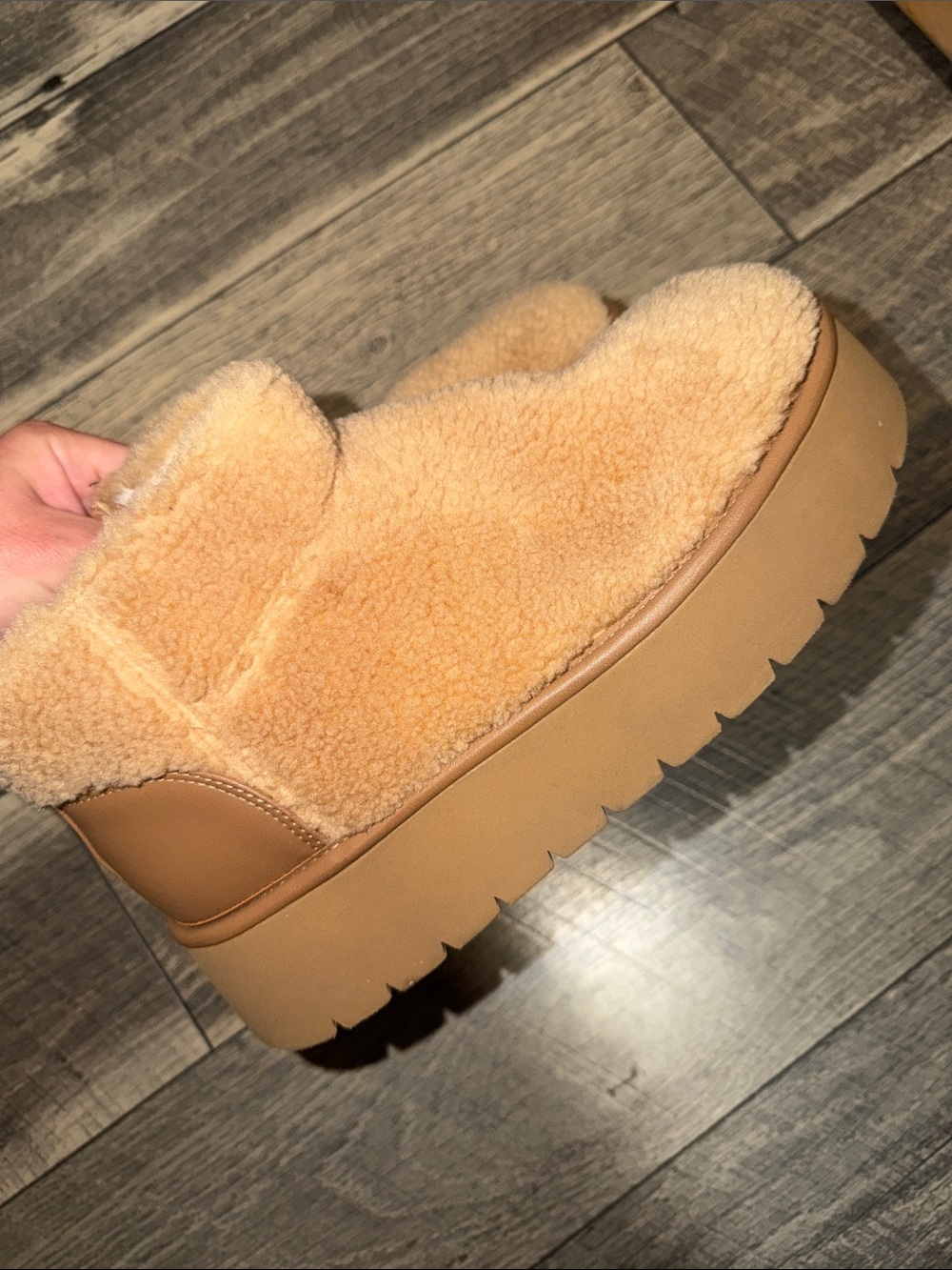 wild fable Plush Shearling Platform Slip-On - Camel